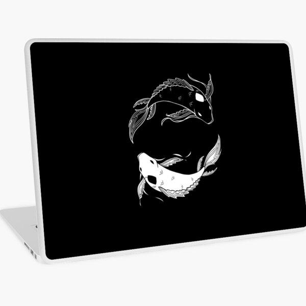 white on black spirit fish atla Laptop Skin