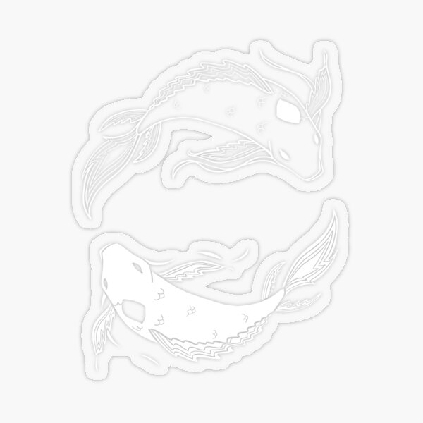 Vista previa del artículo con la obra «Pez espíritu atla blanco sobre negro», diseñado y vendido por kingwise.