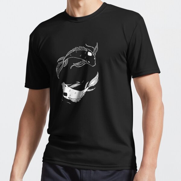 white on black spirit fish atla Active T-Shirt