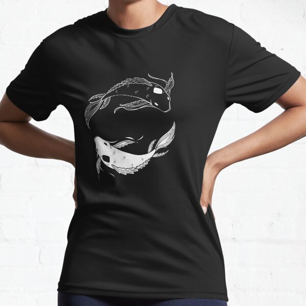 white on black spirit fish atla Active T-Shirt