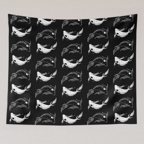 Item preview, white on black spirit fish atla designed and sold by kingwise.