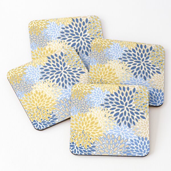 Item preview, Floral Prints, Yellow and Blue, Abstract Art designed and sold by meggydesigns.