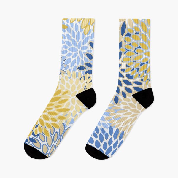 Item preview, Floral Prints, Yellow and Blue, Abstract Art designed and sold by meggydesigns.
