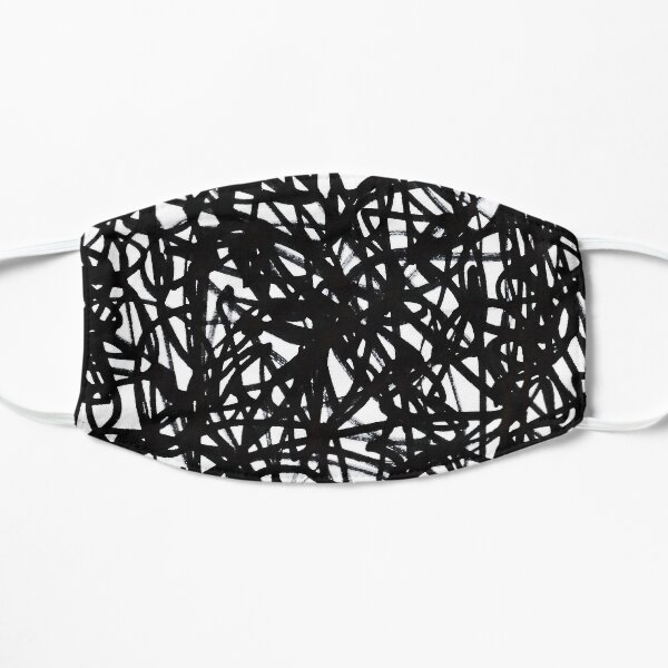 Black And White Total Abstraction Drawing Flat Mask