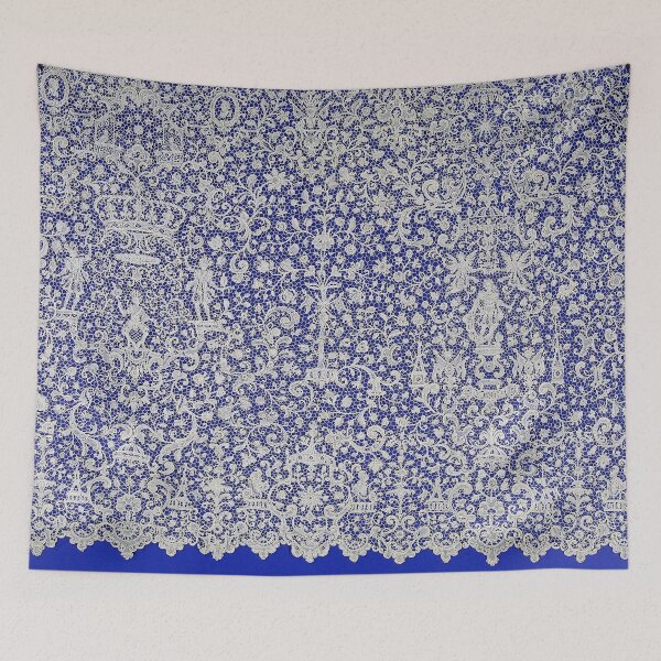 Item preview,  Floral Needle Lace with a Man and a Sceptre Flanked by Crowns designed and sold by BulganLumini.