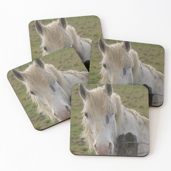 Item preview, White camargue horse portrait in the meadow	 designed and sold by EstelleRossetti.