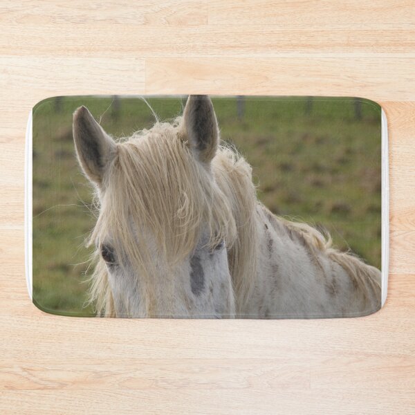 Item preview, White camargue horse portrait in the meadow	 designed and sold by EstelleRossetti.