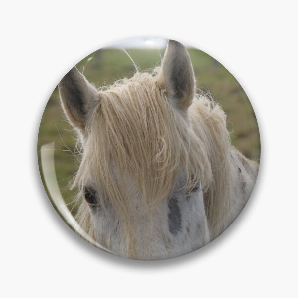 Item preview, White camargue horse portrait in the meadow	 designed and sold by EstelleRossetti.