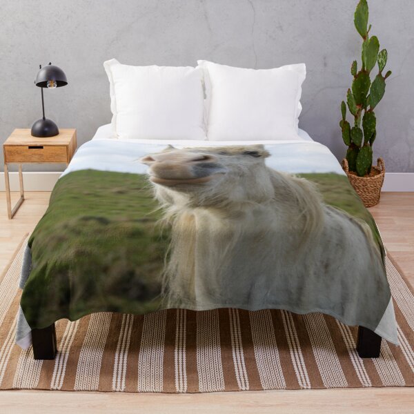 Item preview, Portrait de cheval de camargue blanc dans le pré designed and sold by EstelleRossetti.