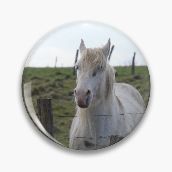 Item preview, White camargue horse portrait in the meadow	 designed and sold by EstelleRossetti.