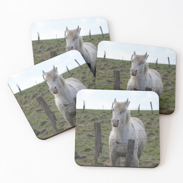 Item preview, White camargue horse portrait in the meadow	 designed and sold by EstelleRossetti.