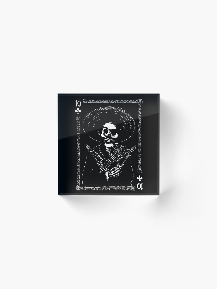 Alternate view of Day of the Dead - Ten of Clubs Acrylic Block