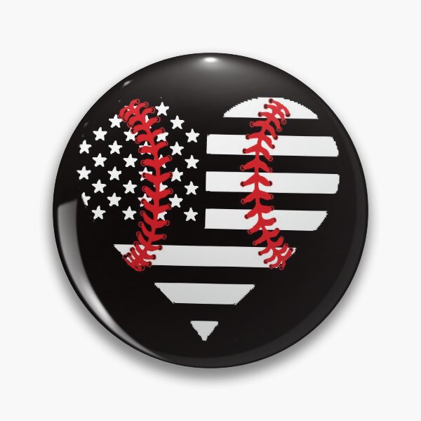 Item preview, Red Baseball or Softball Seams Stitches USA American Flag Heart designed and sold by pcreations.