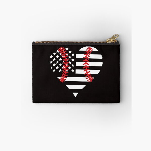 Item preview, Red Baseball or Softball Seams Stitches USA American Flag Heart designed and sold by pcreations.