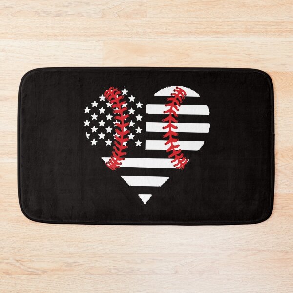 Item preview, Red Baseball or Softball Seams Stitches USA American Flag Heart designed and sold by pcreations.