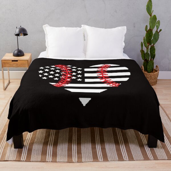 Item preview, Red Baseball or Softball Seams Stitches USA American Flag Heart designed and sold by pcreations.