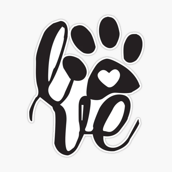 cute Paw print Funny Saying for Women and dog lovers  Sticker for