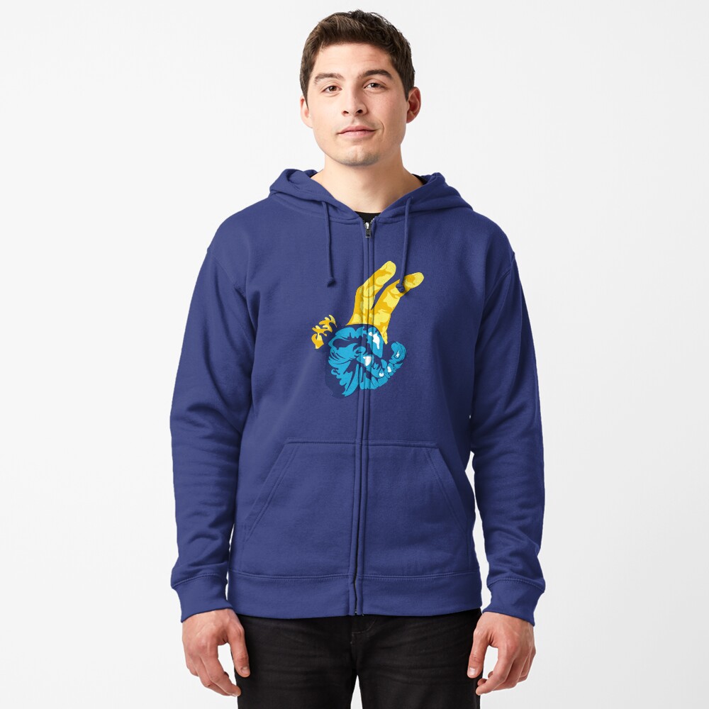 Nudibranch Hand Signal Zipped Hoodie