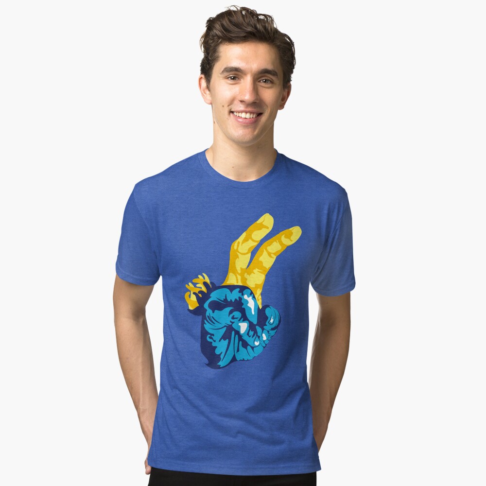 Nudibranch Hand Signal Tri-blend T-Shirt