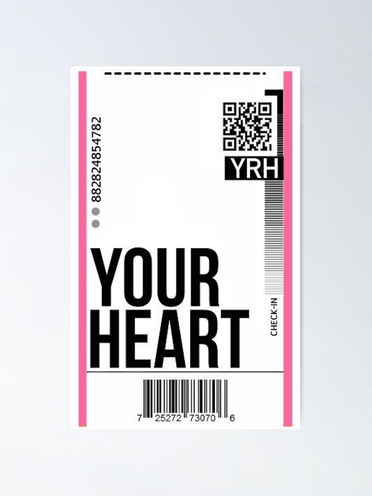 Your Heart Plane Ticket Boarding Pass Template On My Way To Your Heart Poster By Volkaneeka Redbubble