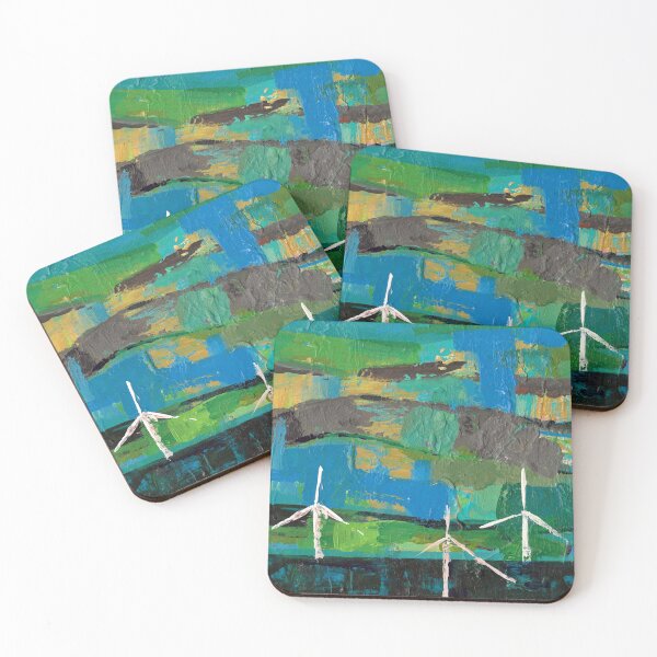 Item preview, Wind Turbine Painting, Wind Turbine Art, Abstract Sky Painting, Like a Wind Series no.15 designed and sold by icecoolmountain.