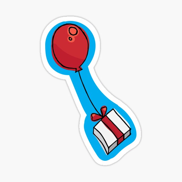 Balloon with Present Sticker