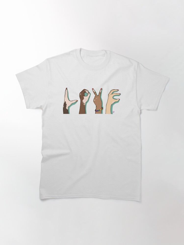 Alternate view of LOVE BLM PRIDE Vitiligo Support Classic T-Shirt