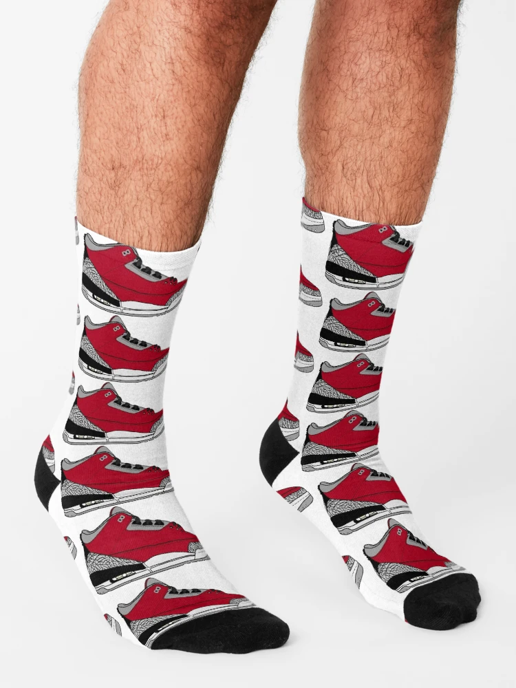 Red and white jordan socks on sale