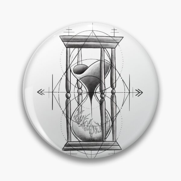 Item preview, Classic Hour Glass with Sand and Ice with Geometrical Tattoo Design designed and sold by Tyler Rosso.