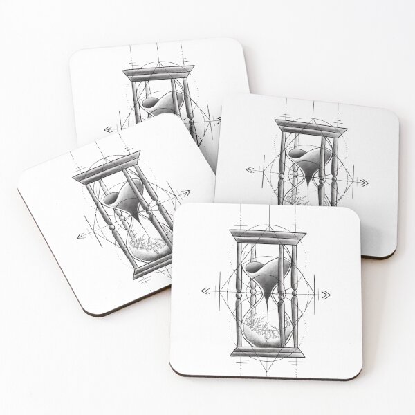 Item preview, Classic Hour Glass with Sand and Ice with Geometrical Tattoo Design designed and sold by Tyler Rosso.