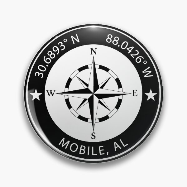 Item preview, Mobile, Alabama Geographical Coordinates designed and sold by TeeOhGraphics.