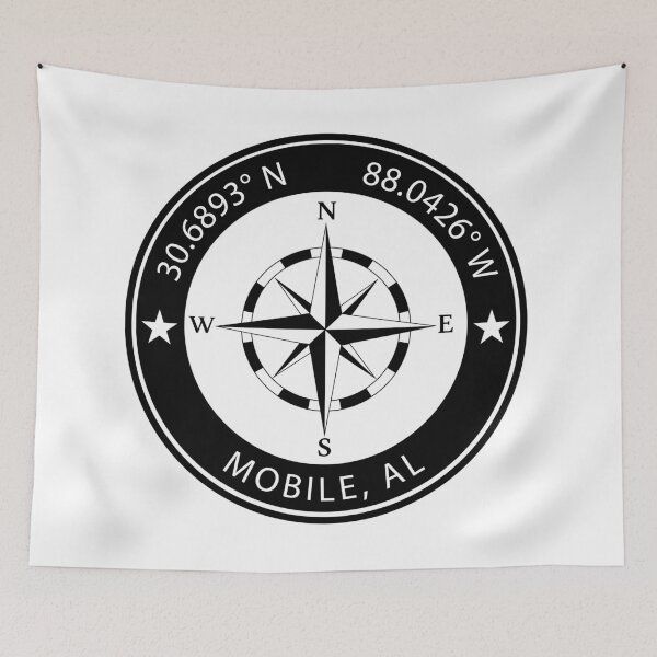Item preview, Mobile, Alabama Geographical Coordinates designed and sold by TeeOhGraphics.