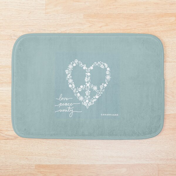 Peace, Love, & Unity Artwork Bath Mat