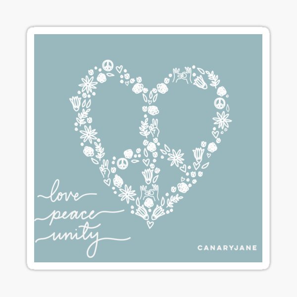 Peace, Love, & Unity Artwork Sticker