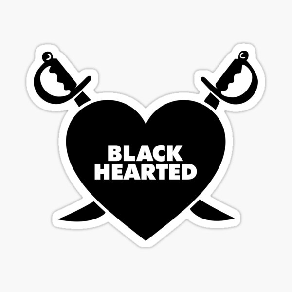 Black Hearted - Black Sticker