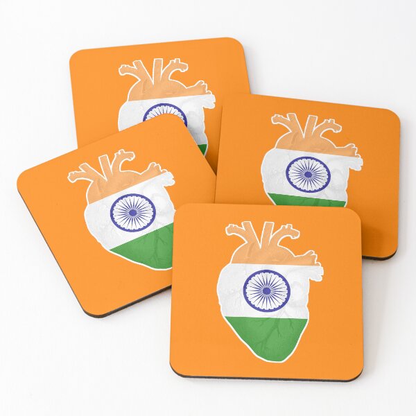 Item preview, Proud to be Indian, heart beating for India, Ashoka Chakra - orange background designed and sold by Kinisis.