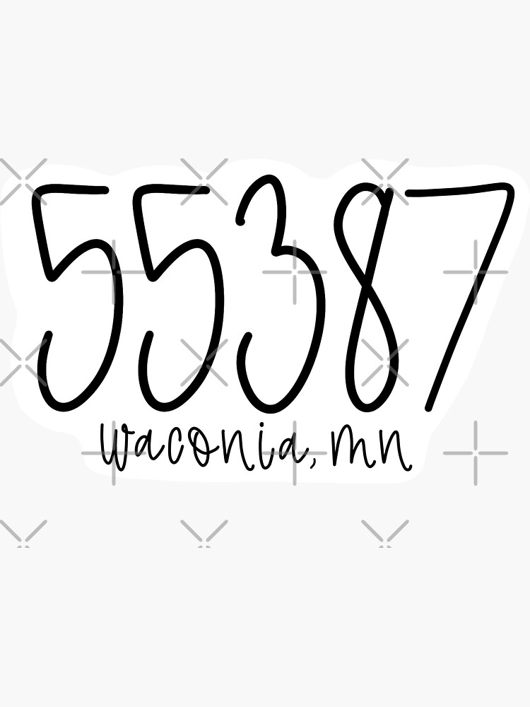 55387 | Waconia MN Zip Code&quot; Sticker for Sale by ekwdesigns 