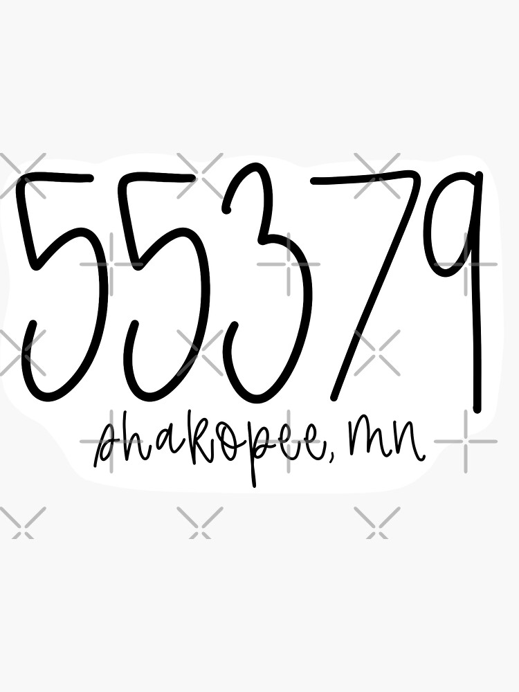 55379 | Shakopee MN Zip Code&quot; Sticker for Sale by ekwdesigns 