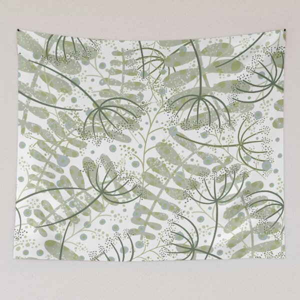 Item preview, Small green and grey leaves pattern in off-white designed and sold by Eva Camacho-Sanchez.