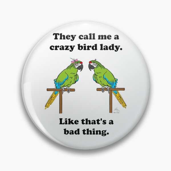 Item preview, Crazy Bird Lady with Military Macaws designed and sold by Laughing Parrot Studio.