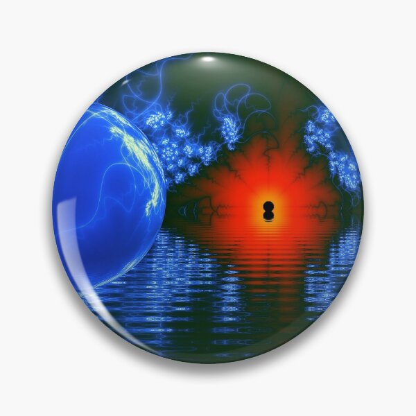 Item preview, Strange Lights on the Lake - Fractal Alien Scifi Scene designed and sold by Pam Blackstone.