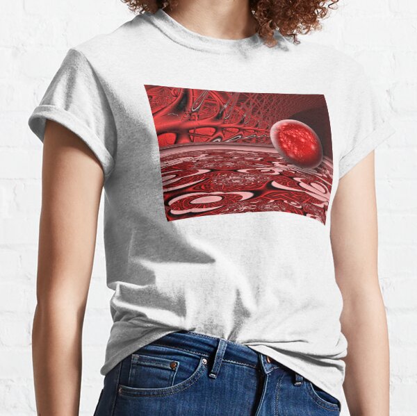 Rain on Pluto - Fractal Alien Scifi Scene Classic T-Shirt