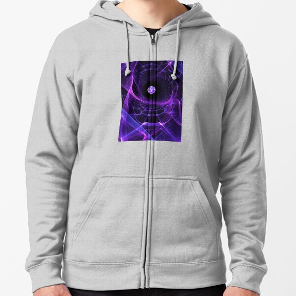 Wormhole - Fractal Alien Scifi Scene Zipped Hoodie