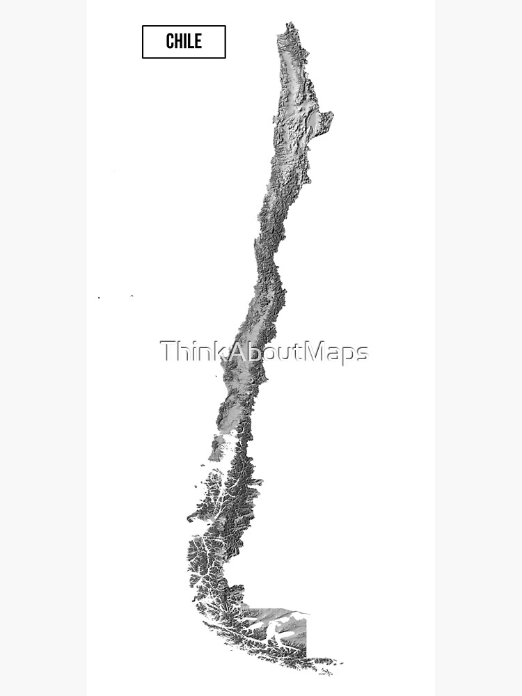relief-map-of-chile-art-print-for-sale-by-thinkaboutmaps-redbubble