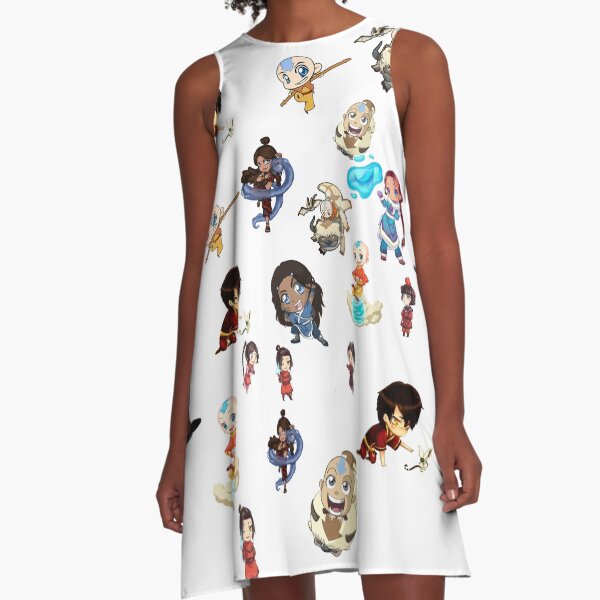 avatar the last airbender chibi mix collection A-Line Dress