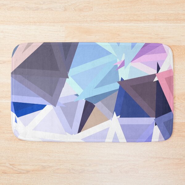 Item preview, geometric triangle polygon shape abstract background in blue and pink designed and sold by Mrvell.