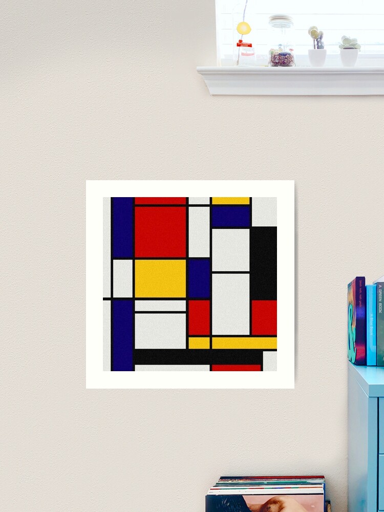 Amazon.com: 9x7 '' PIET MONDRIAN ABSTRACT CUBES SQUARES OLD