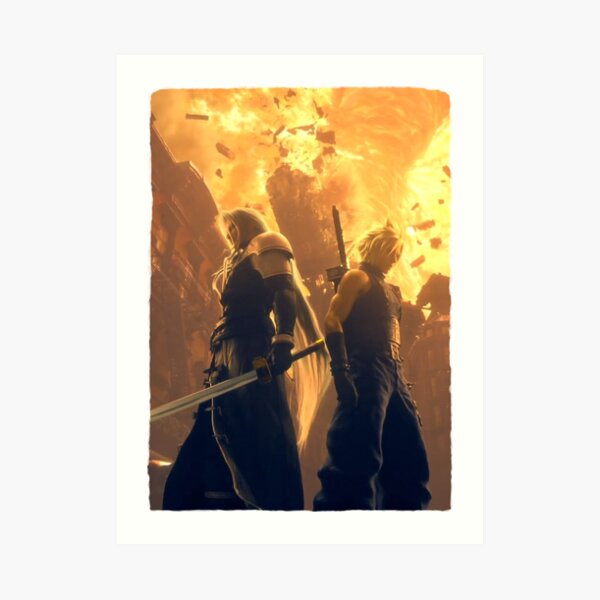 Final Fantasy VII Remake - Cloud and Sephiroth Art Print