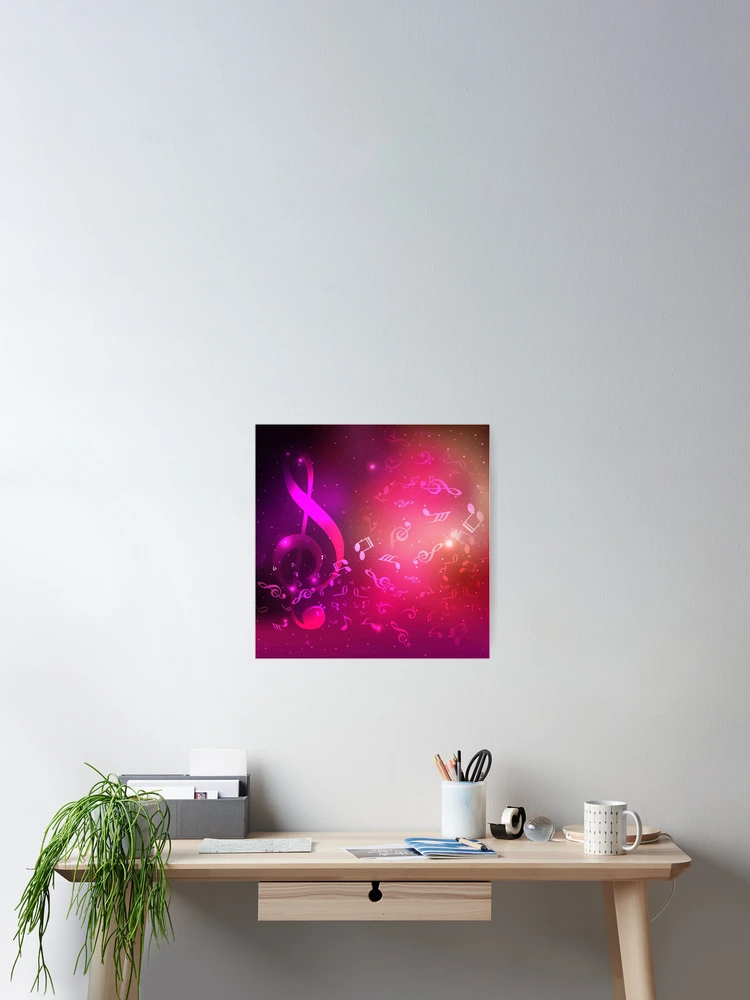 Thumbnail 2 of 3, Poster, Musical Notes Cosmic Ride designed and sold by WisdomInspired.