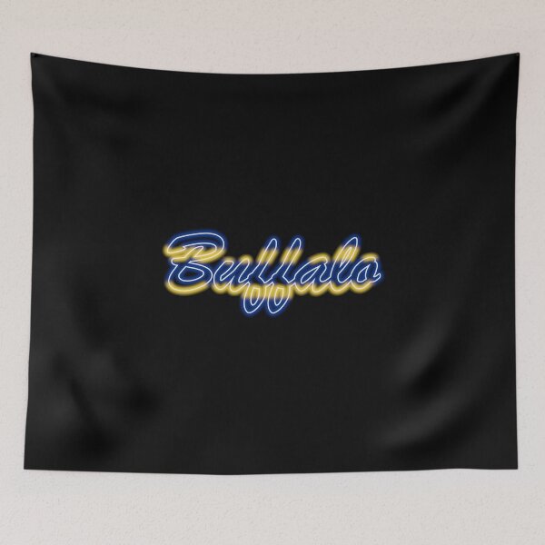 Item preview, Hockey Fan of Buffalo Retro Blue and Gold in Neon designed and sold by gkillerb.